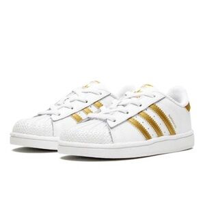 adidas White and Gold Sneakers Comfortable and Trendy